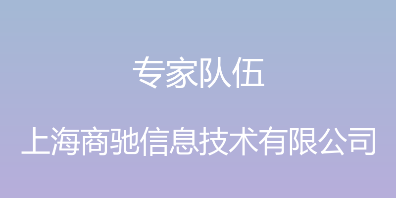 专家队伍 - 上海商驰信息技术有限公司